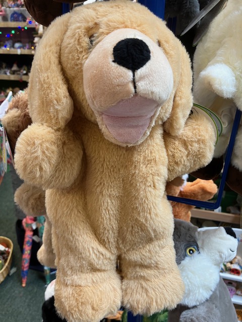 Golden dog puppet